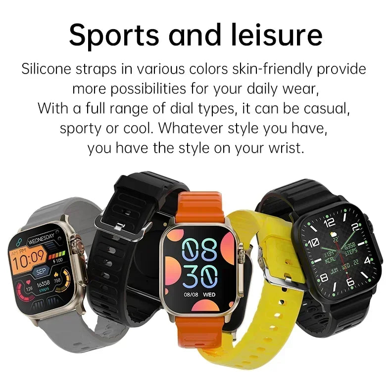 Watch 9 Ultra Smart Watch Men Women 49mm Series 9 AMOLED Screen NFC Compass Bluetooth Call 2.2 Inch Wireless Fitness Watch